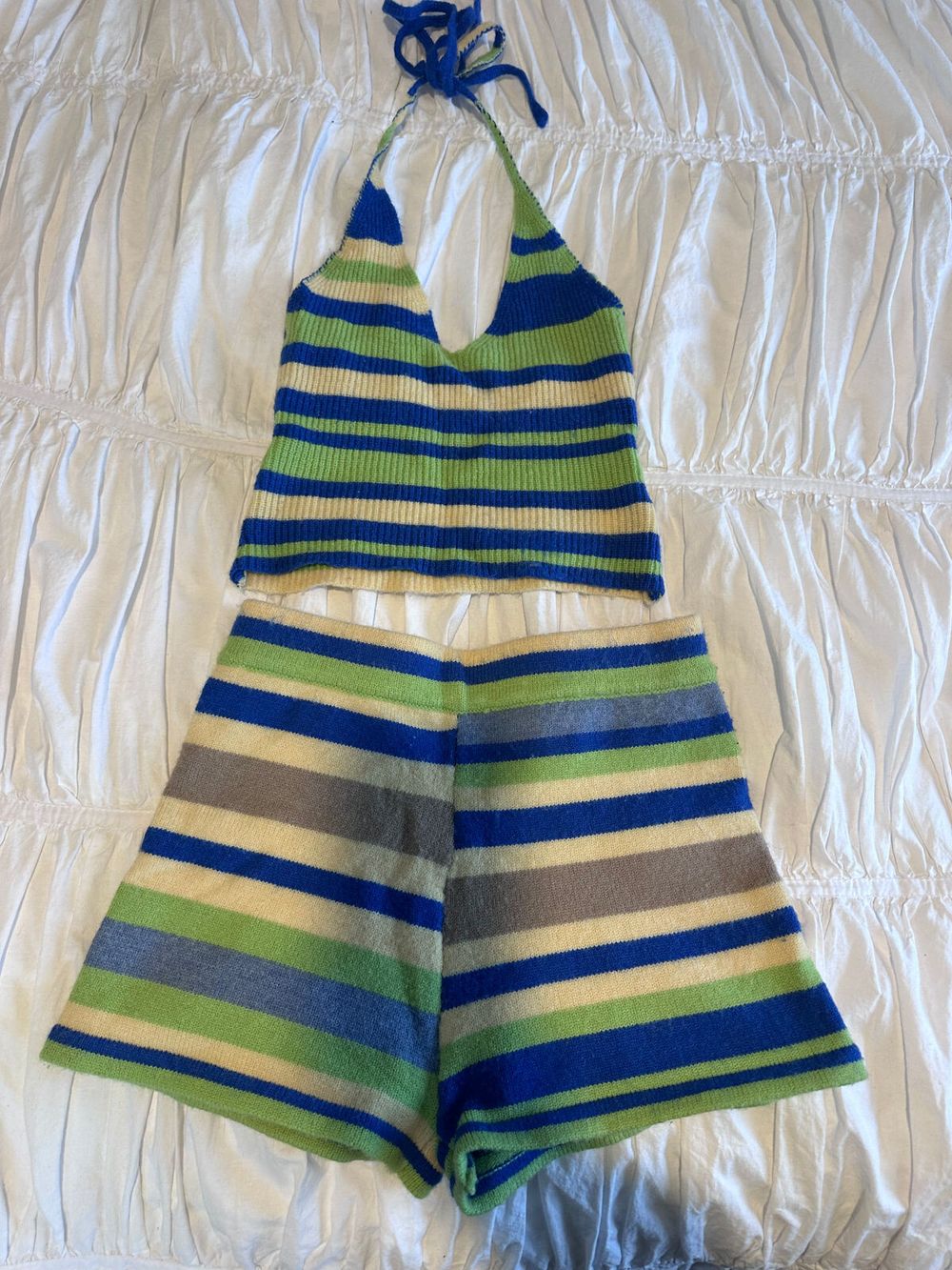 Princess Polly Blue Green Striped Set