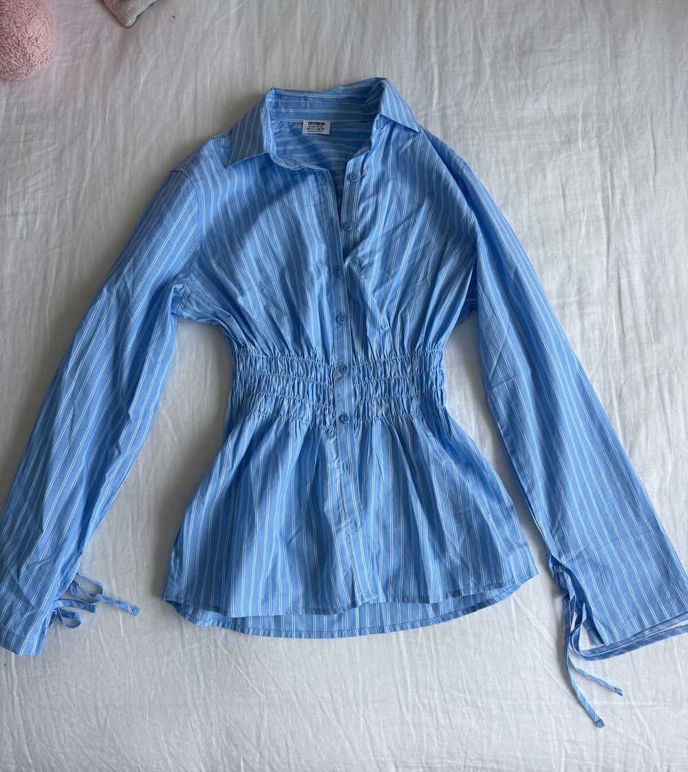 Cotton On Blue Striped Cinch Shirt