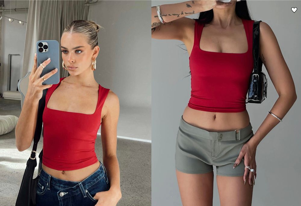 Princess Polly Back In Time Top Red