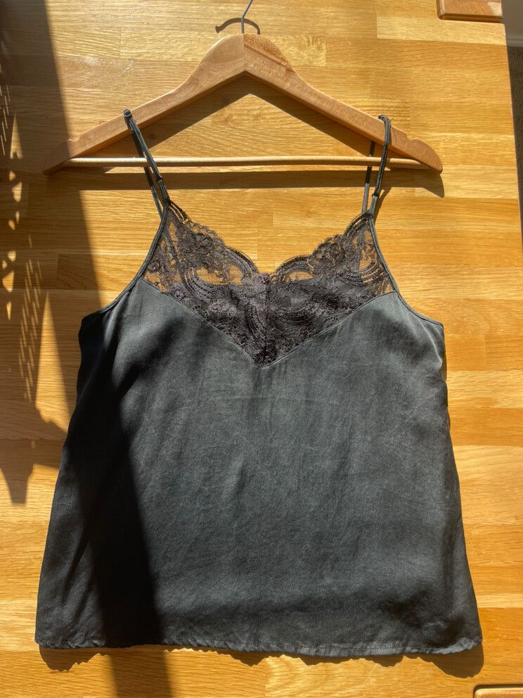 Black Lace Silk Singlet