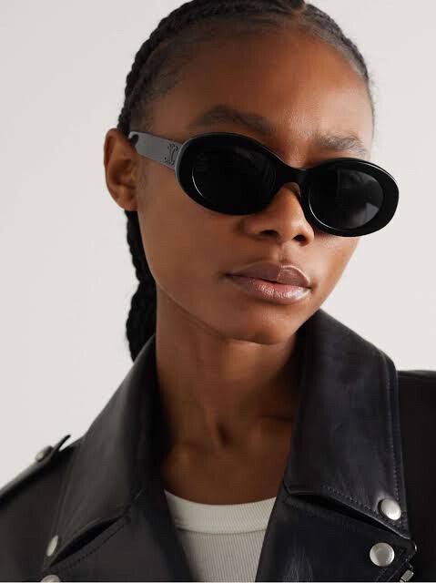 Celine Black Oval Sunglasses CL40194U