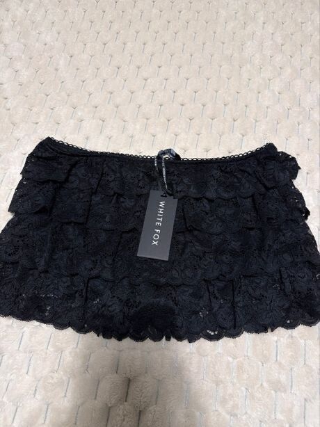 White Fox Black Hard to Forget Lace Mini Skort
