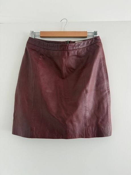 Gorman Burgundy Leather Skirt