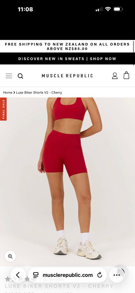Muscle Republic Red Biker Shorts Size L