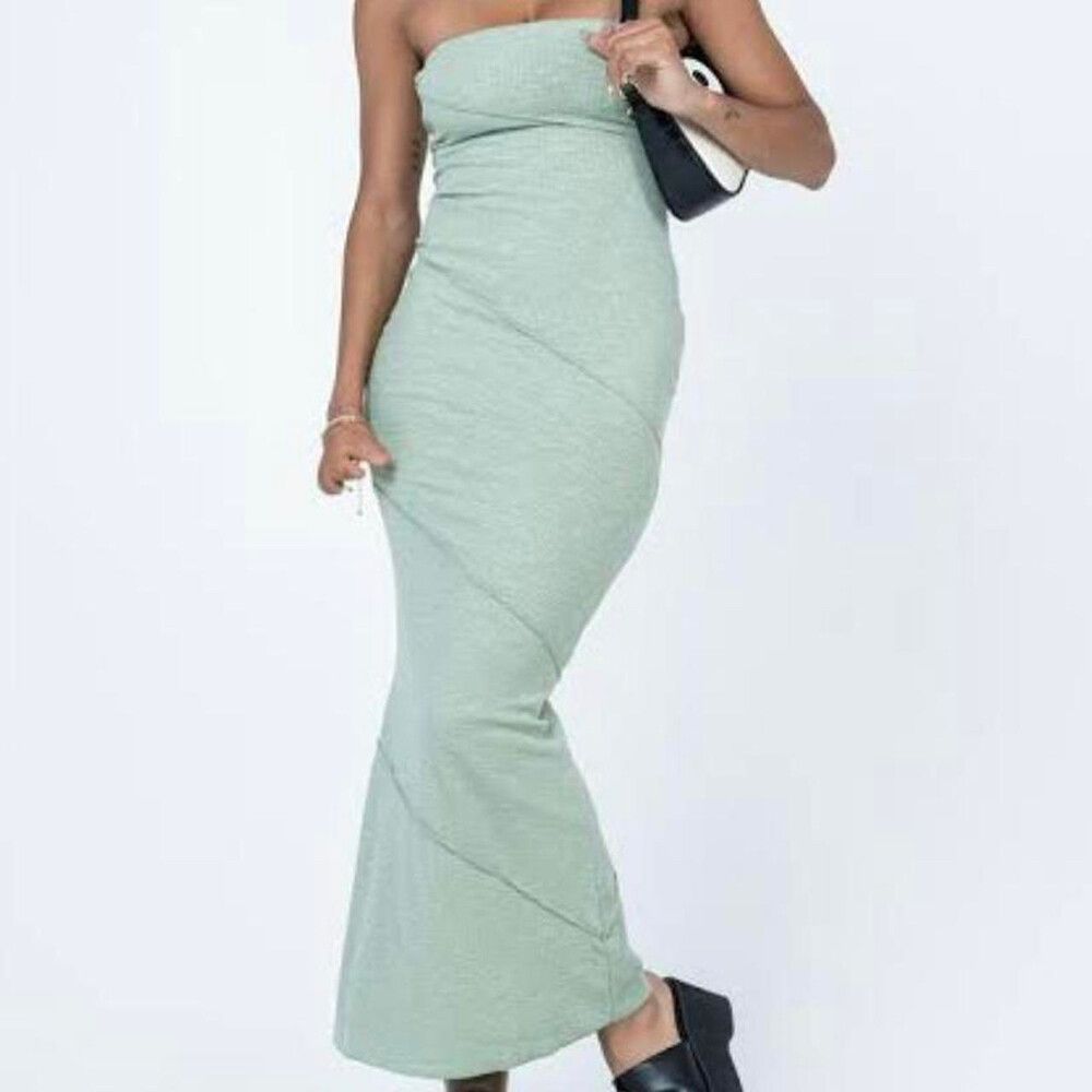 Princess Polly - Princess Polly green maxi strapless dress on Designer Wardrobe Princess Polly - Princess Polly green maxi strapless dress on Designer Wardrobe