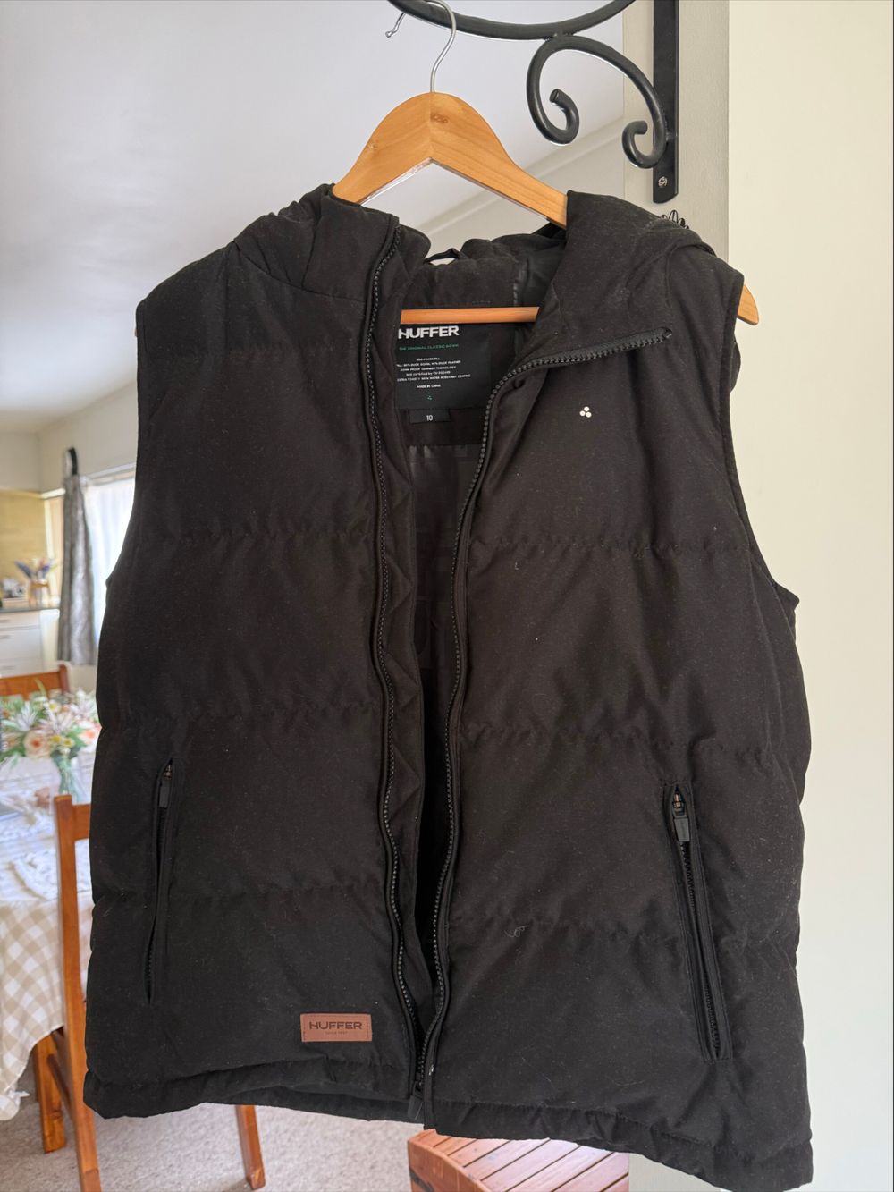 Huffer Black Puffer Vest