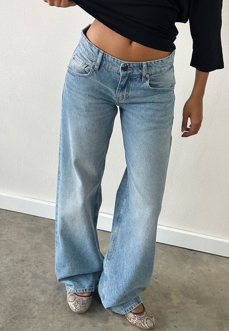 BNWT Motel Rocks Denim Light Wash Wide-Leg Jeans W32 L32