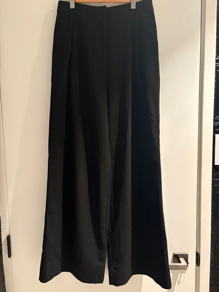 Glassons Black Pleated Wide-Leg Trousers Size 8