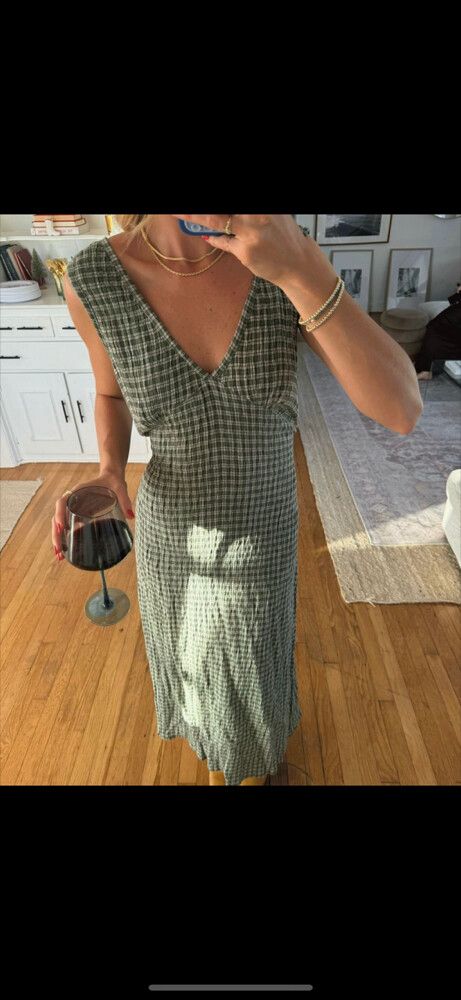 Afends - Afends Base Seersucker Check Maxi Dress on Designer Wardrobe