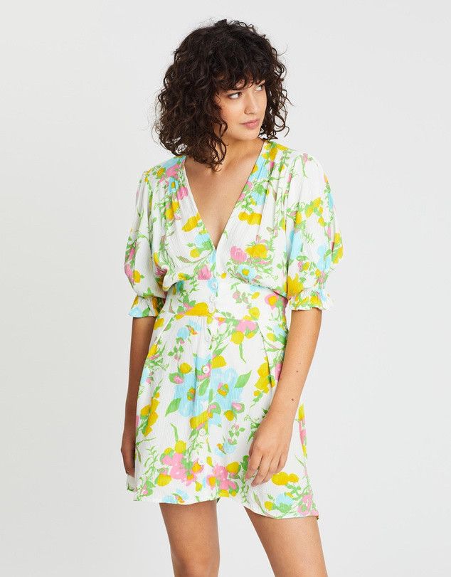 floral print puff sleeve mini dress MABLE Floral Print Puff Sleeve Mini Dress in Off White – Weekend Vibes  Apparel