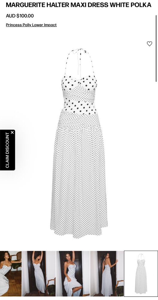Princess Polly - Princess Polly - Polka dot halter maxi dress on Designer  Wardrobe