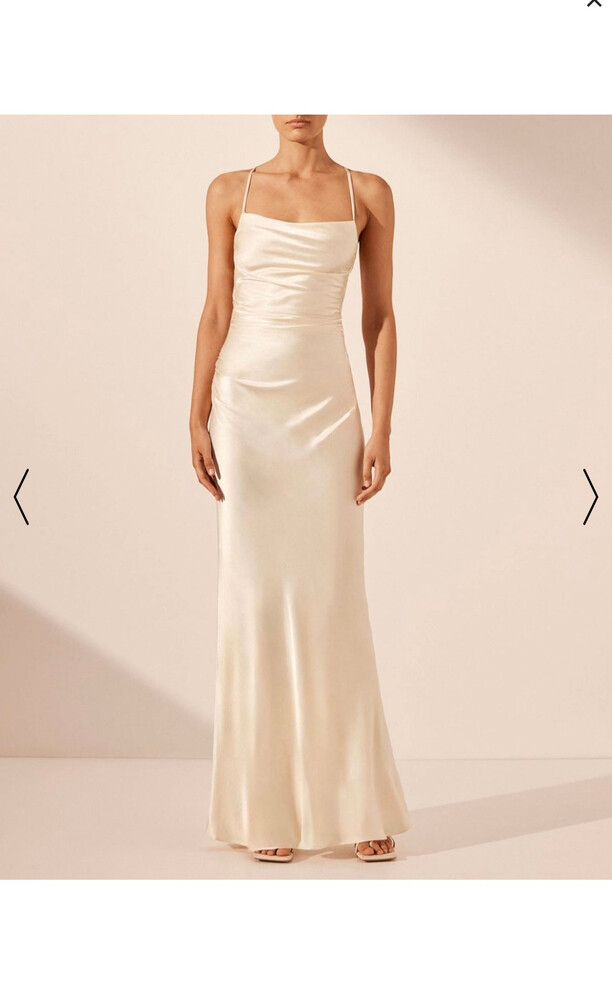 knee length dresses for ladies La Lune High Neck Maxi Dress | Cream | Dresses