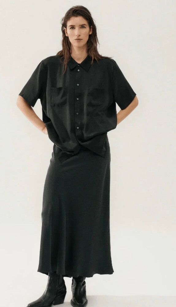 Black Bias cut skirt