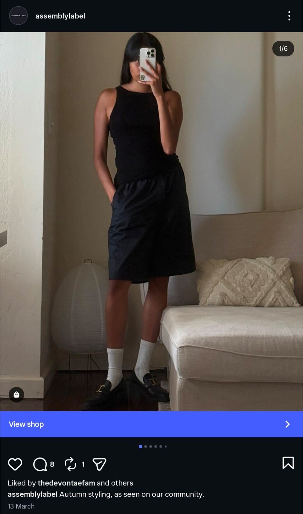 Assembly Label Dark Blue Oversized Shorts