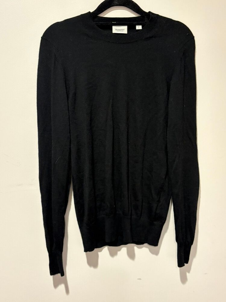 🖤 Burberry London Merino Wool Sweater w/ Nova Check Elbow Patches – Size S