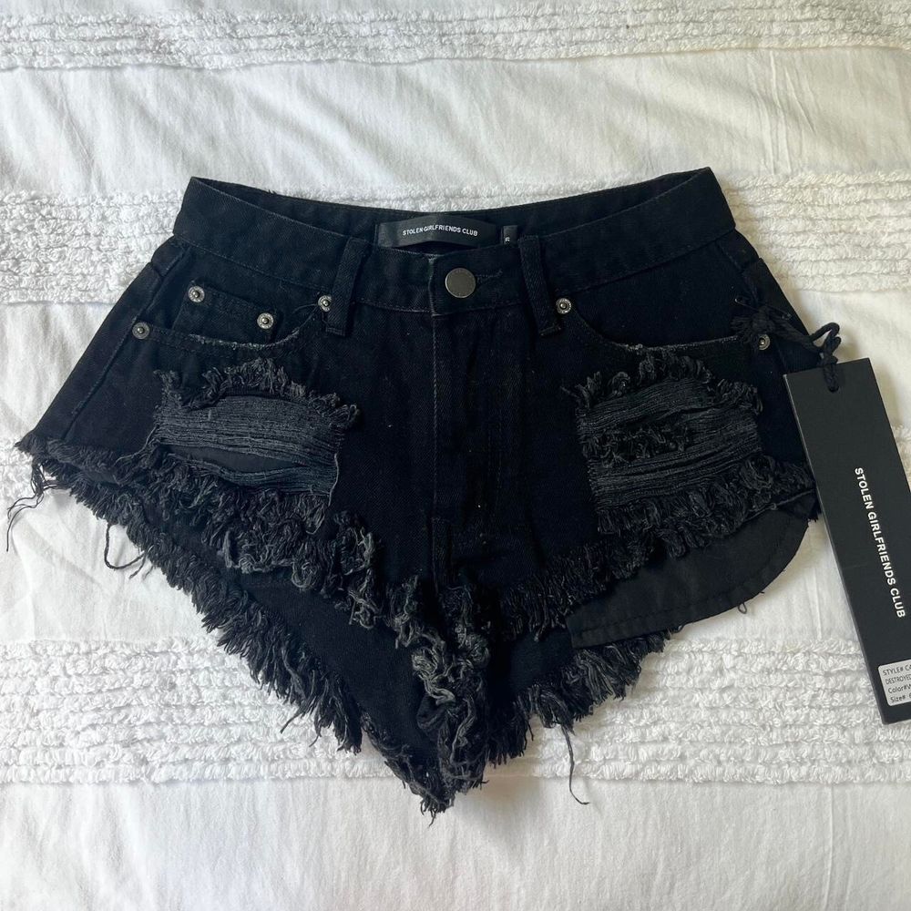 Stolen Girlfriends Club Black Denim Shorts