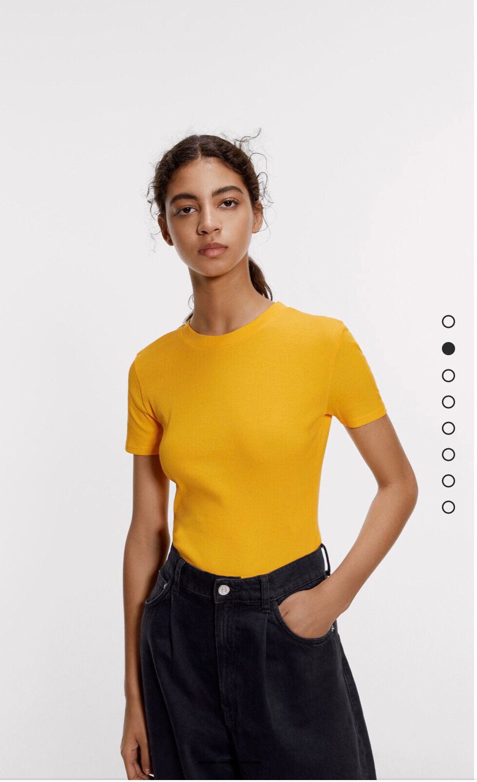 zara yellow knit top