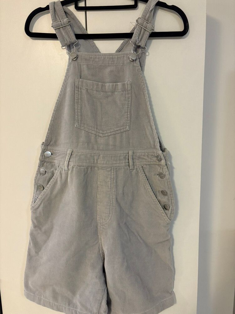 Afends Grey Corduroy Overalls