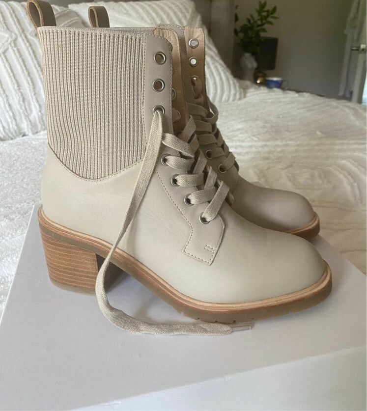 Jo Mercer Annika Mid Ankle Boots in a beautiful bone (beige)