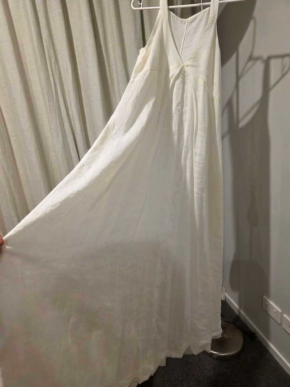 White linen maxi dress