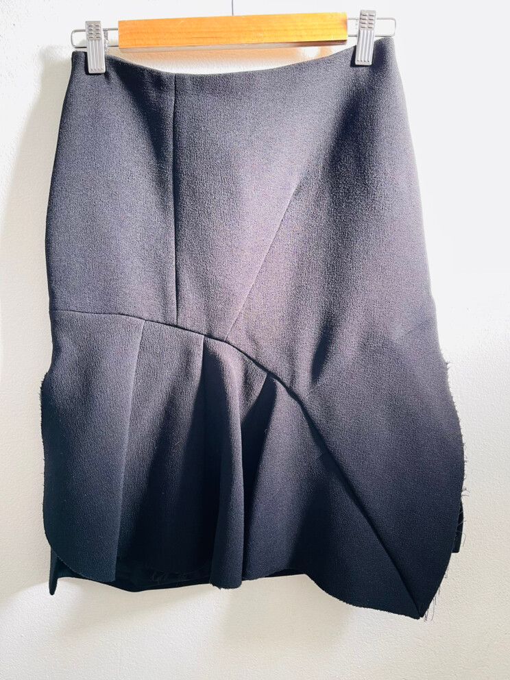 Christopher Esber Black Asymmetric Structured Midi Skirt — Sz 8 AU