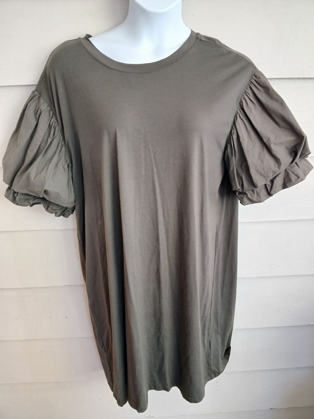 Mineral - Puff-sleeve Jersey Dress