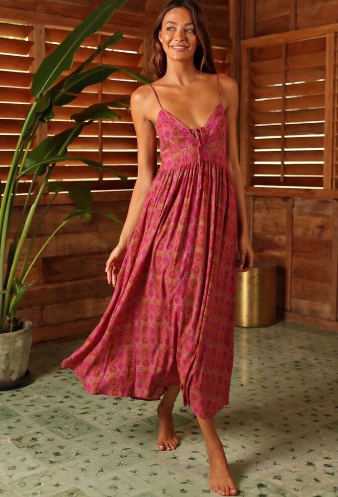 brown knit dress long sleeve HADLEY CHOC SLEEVED MAXI DRESS main image 1