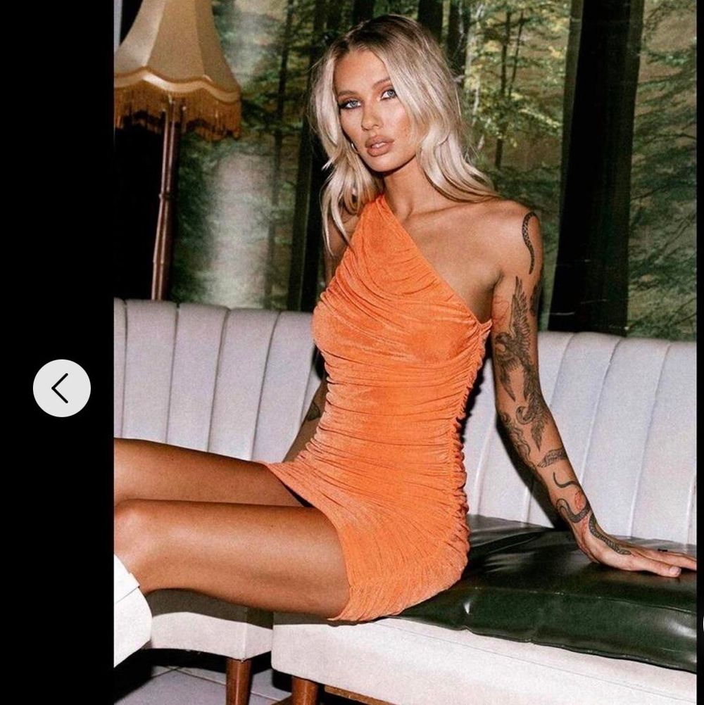 Lioness Orange One Shoulder Ruched Mini Dress