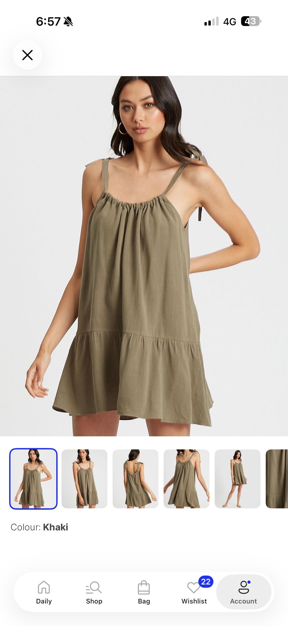 The Fated Khaki Mini Dress