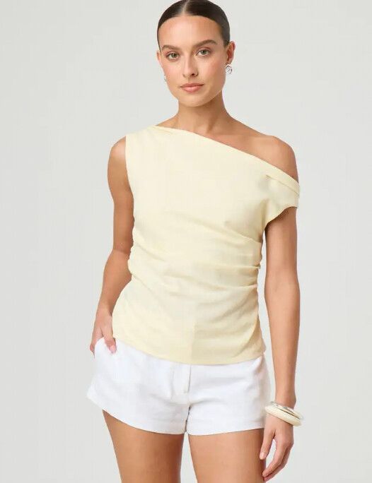 Off shoulder linen top