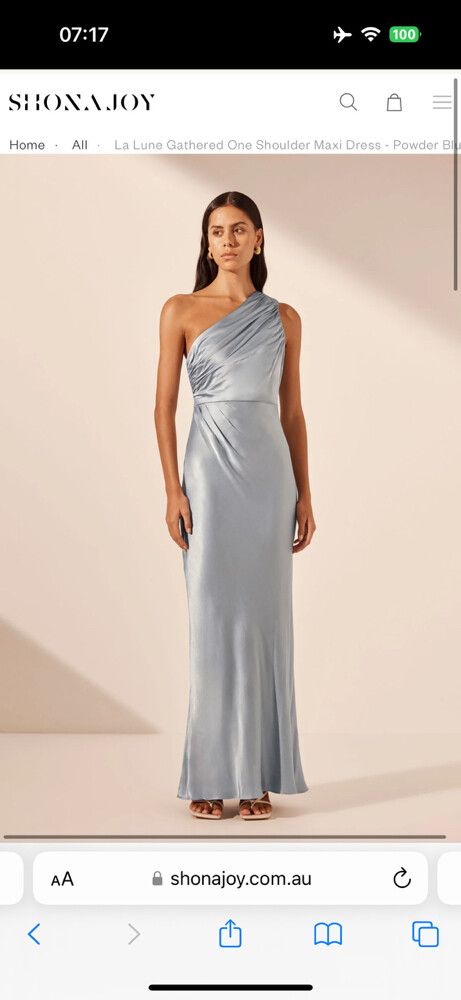 la lune asymmetrical gathered maxi dress powder blue Shona Joy - La Lune Asymmetrical Gathered Maxi Dress - Powder Blue main image 0