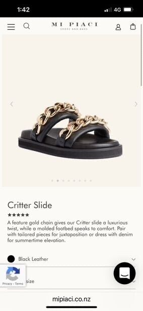 Mi Piaci Black and Gold Slides