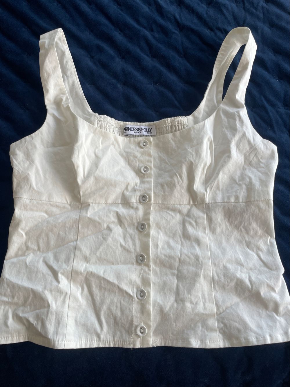 Princess Polly White Button Front Top