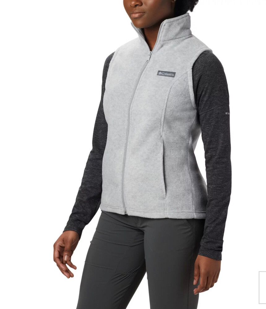 Women’s Grey Benton Springs Fleece Vest Petite Size XS