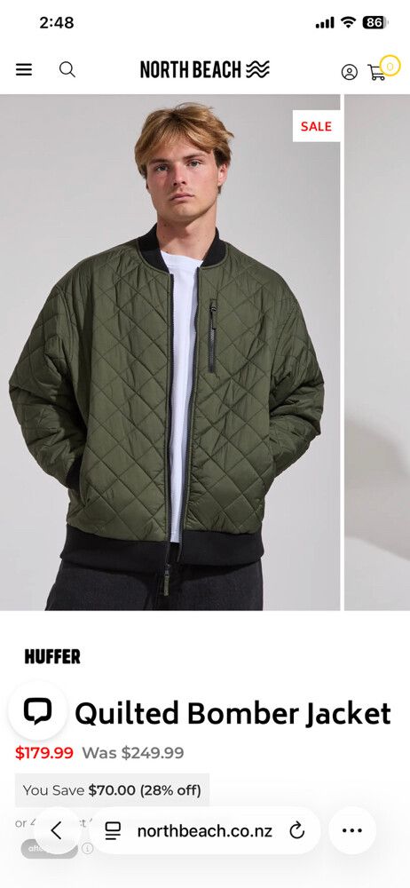 Huffer Quilted Bomber Jacket