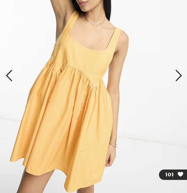 Square neck mini smock sundress