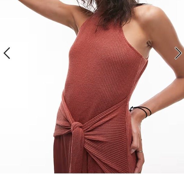 Rib tie waist maxi dress