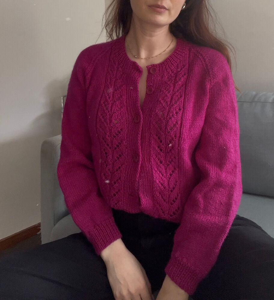 Magenta Cable Knit Jumper