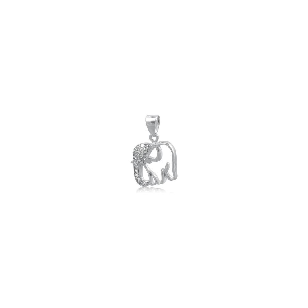 NEW Sterling Silver 925 Pendant | Elephant with CZ's