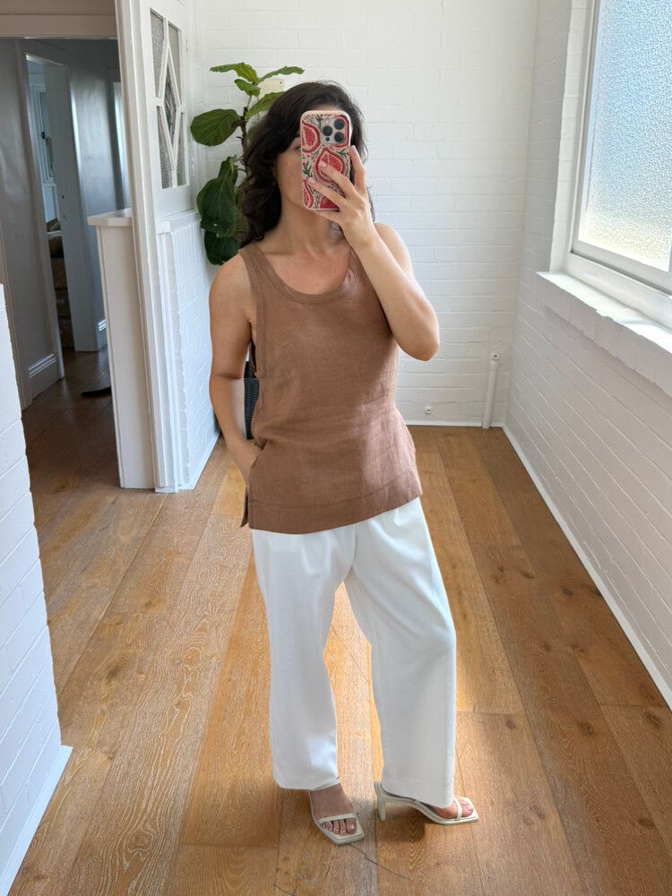 Bassike Linen Slouch Tank