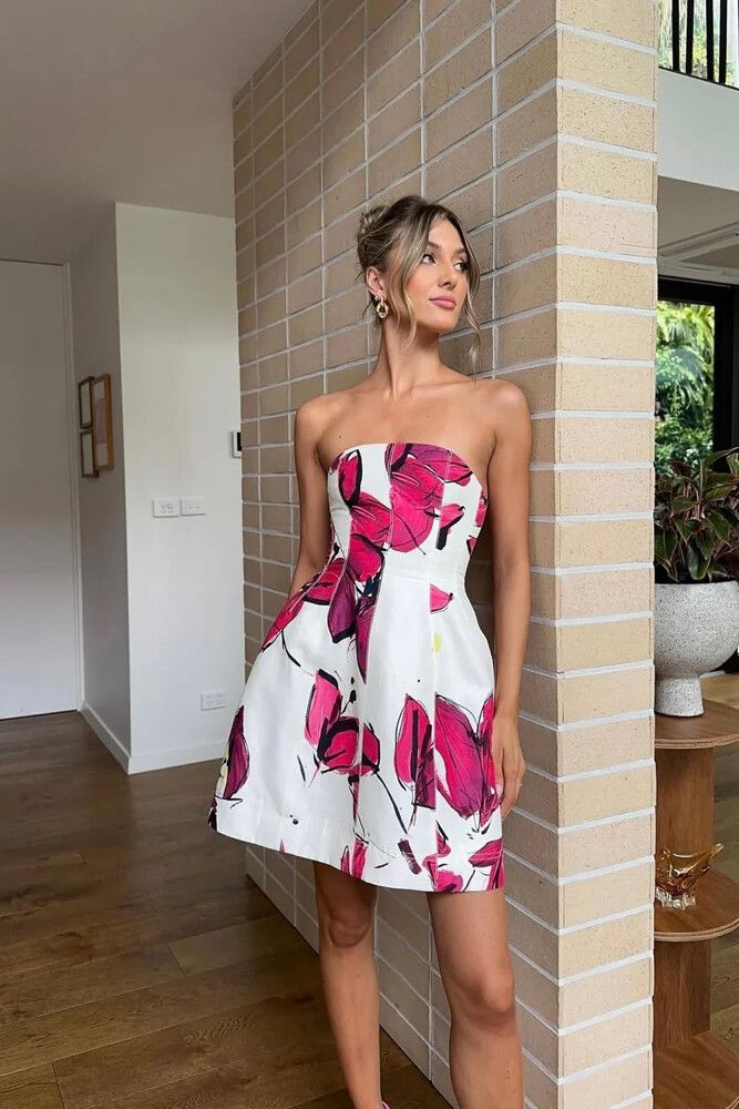 Aje Baret Strapless Mini Dress