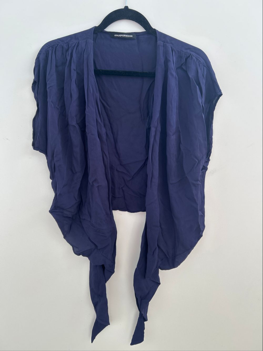 Knuefermann Navy Wrap Top