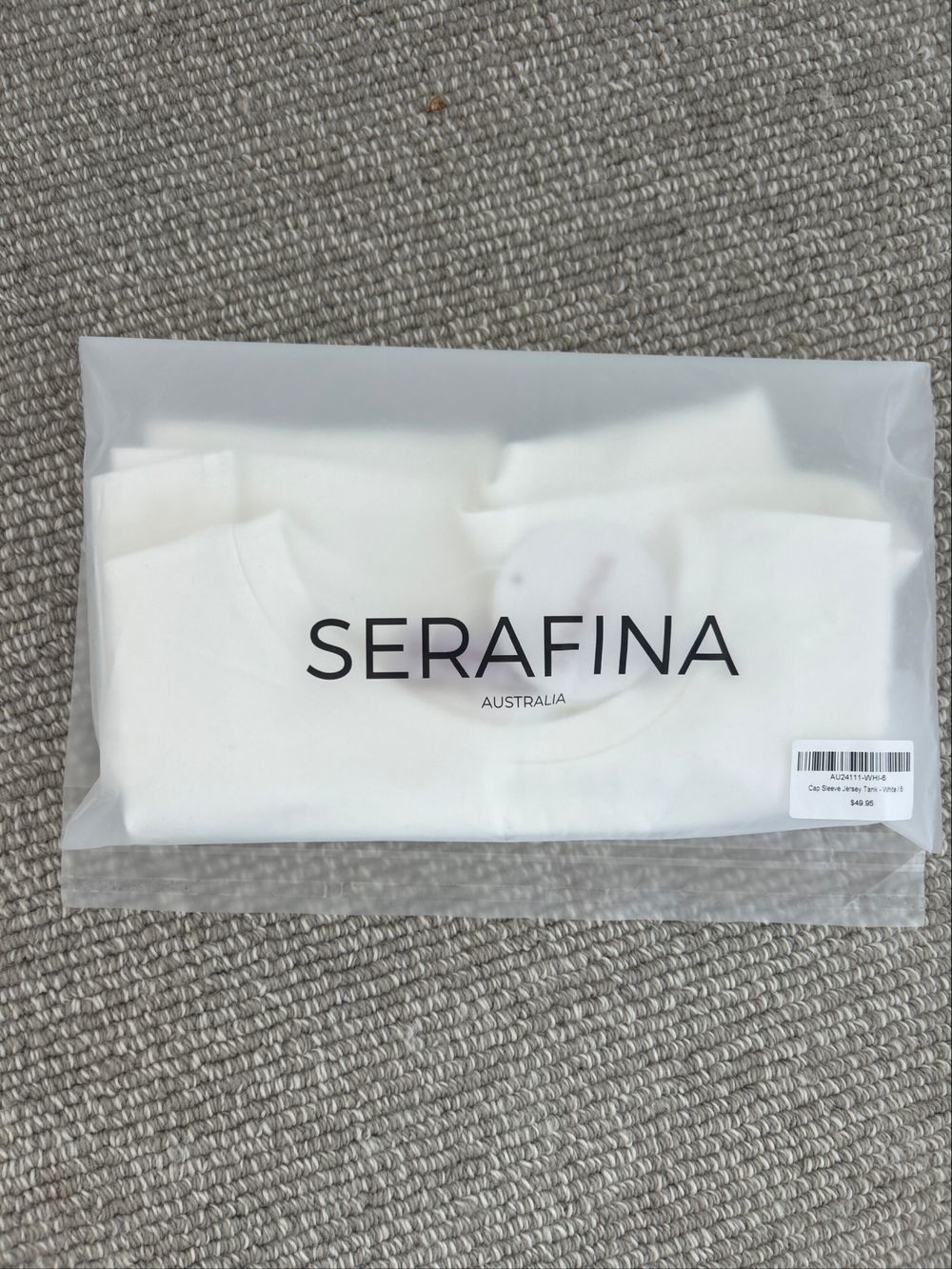 Serafina White Cap Sleeve Jersey cap sleeve T Shirt