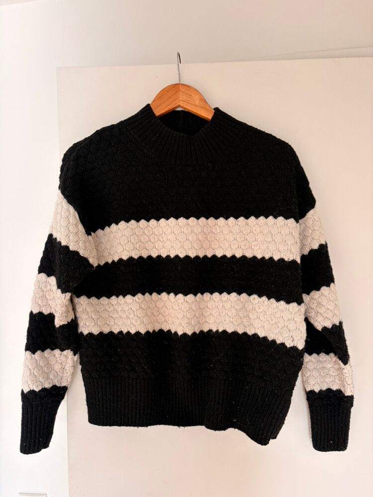 Whistle Black And White Striped Jumper
