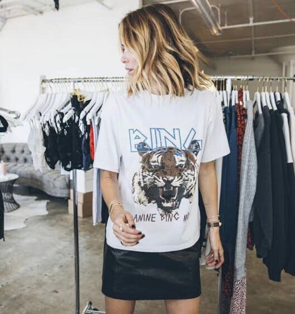 Anine Bing White Tiger T-Shirt