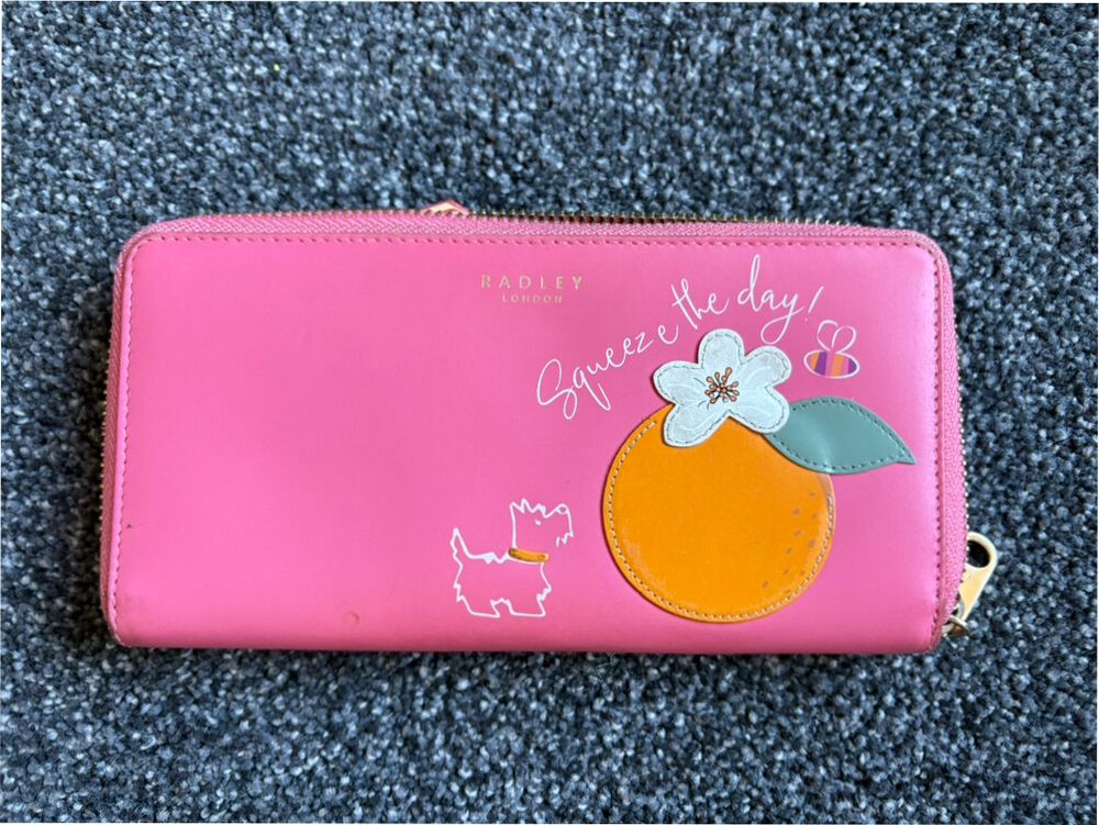 Sweet Coral Large Zip Matinee Purse ‘Groceries’