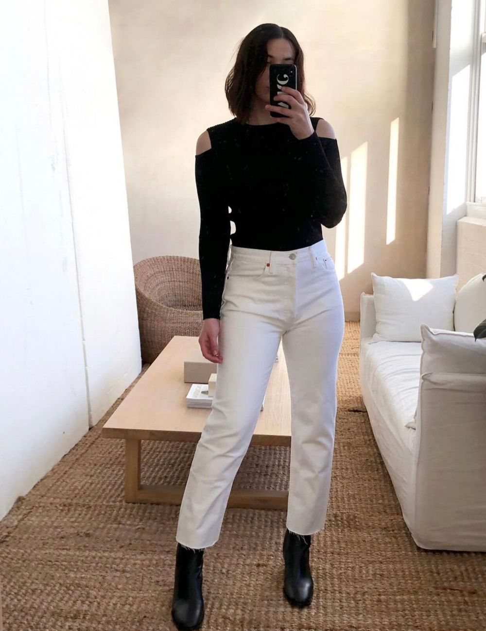 RE/DONE High Rise Stove Pipe Straight Leg Jean