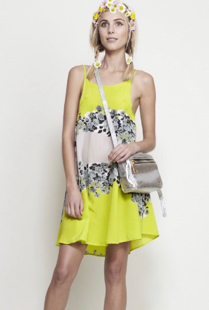 shakuhachi yellow dress Silk Drape Petal Dress -