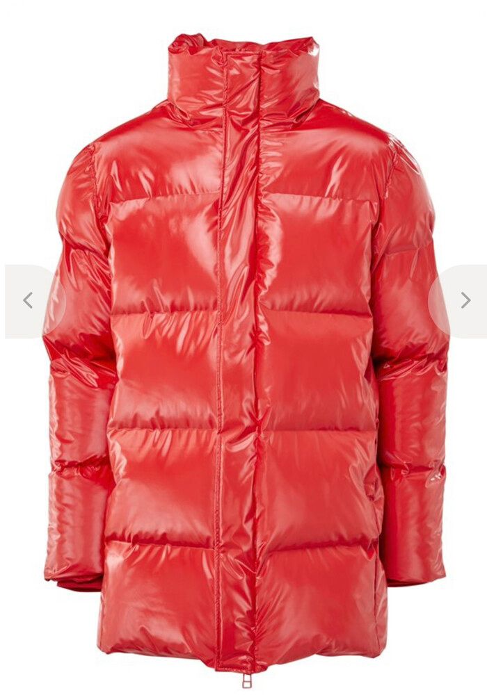RAINS Red Puffer Jacket