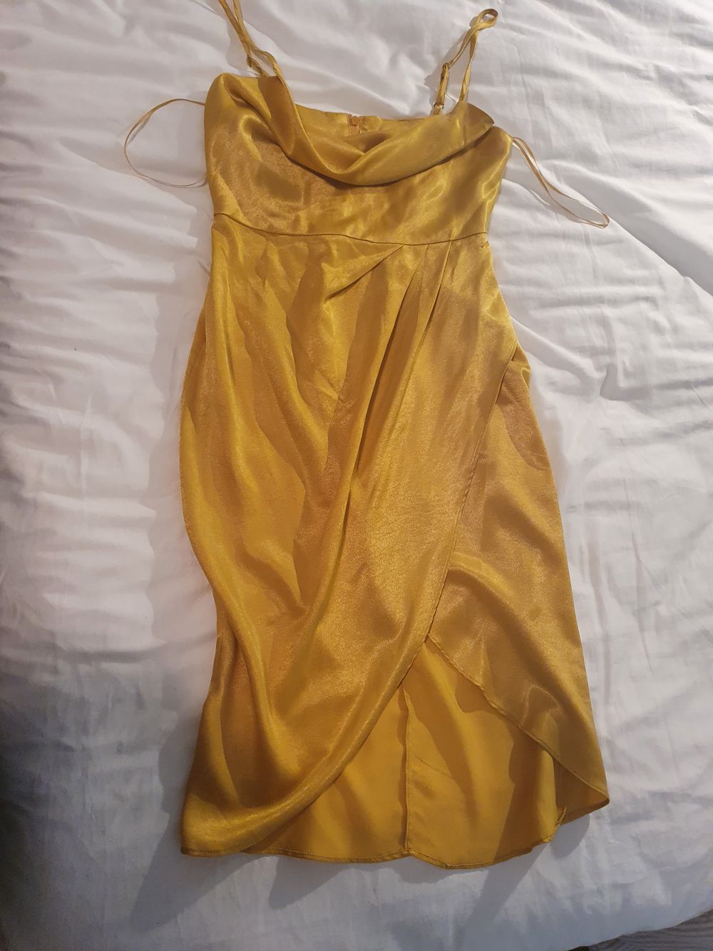 Pagani - Gold/yellow cowl neck dress on Designer Wardrobe Pagani - Gold/yellow cowl neck dress on Designer Wardrobe